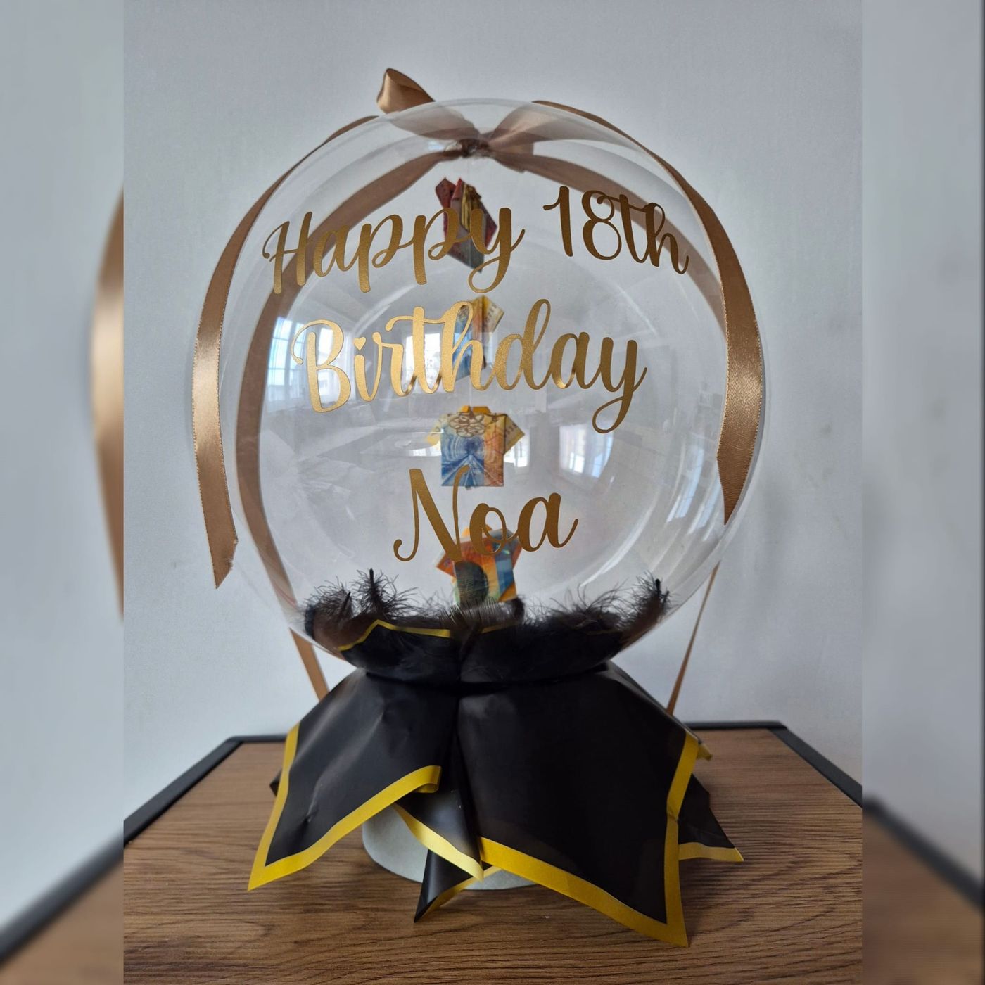 Ballon zum 18. Geburtstag in Schwarz und Gold